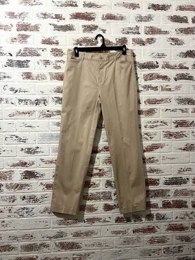 Lauren Ralph Lauren Chino Pants Women’s Khaki Flat Front Straight Leg Sz 14